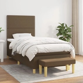 ΚΡΕΒΑΤΙ BOXSPRING ΜΕ ΣΤΡΩΜΑ ΣΚΟΥΡΟ ΚΑΦΕ 100X200 ΕΚ. ΥΦΑΣΜΑΤΙΝΟ 3137056