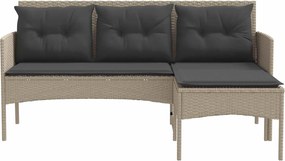 vidaXL Σετ Καναπέ Κήπου με μαξιλάρι 2 pcs συνθετικό ρατάν