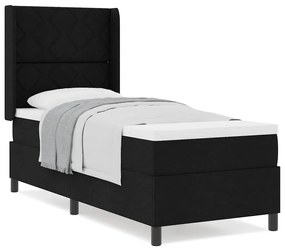 vidaXL Κρεβάτι με ελατήρια με στρώμα Μαύρο 80 x 200 cm ύφασμα