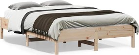 vidaXL Bed Frame Φυσικό 140 x 190 cm Solid Pine Wood