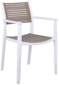 AKRON Πολυθρόνα PP-UV Άσπρο - Sand Beige -  60x55x85cm