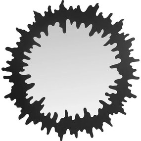 Καθρέφτης Τοίχου Sunbeam Μεταλλικός Μαύρος 120*3*120εκ. - Μαύρο
