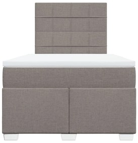 Κρεβάτι Boxspring με Στρώμα Taupe 120x190 εκ. Υφασμάτινο - Μπεζ-Γκρι