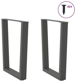 vidaXL Πόδια Τραπεζαρίας Σχήματος V 2 τεμ. Ανθρακί 60x(72-73,3) εκ. Ατσάλι
