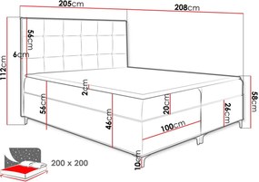 Επενδυμένο κρεβάτι Snake-Mple-200 x 200
