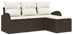 vidaXL Σετ Καναπέ Κήπου Καφέ συνθετικό ρατάν