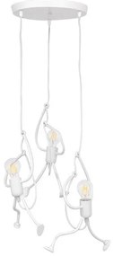 Κρεμαστό Φωτιστικό Οροφής 3xE27 Λευκό LITTLE MAN 01654 Globostar-1654-Λευκό 01654