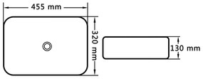 vidaXL Νιπτήρας Μαύρος 45,5 x 32 x 13 εκ. Κεραμικός