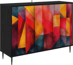 vidaXL Πλαϊνό γραφείο HEESCH Μαύρη Δρυς 102 x 33 x 76 εκ.