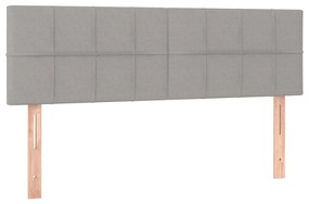 Κεφαλάρι Κρεβατιού LED Ανοιχτό Γκρι 144x5x78/88 εκ. Υφασμάτινο 3121610