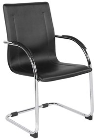 Πολυθρόνα Επισκέπτη Omikron Χρώμιο/PVC Μαύρο 58x63x94cm (Σετ 4 ΤΕΜ)