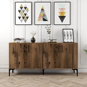 Stewehome Ξύλινος Μπουφές Μοντέρνος 160x35x78 cm