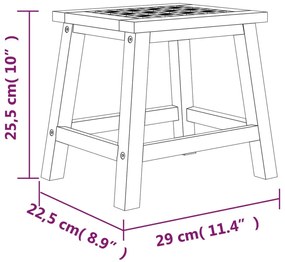 vidaXL Σκαμπό 29x22,5x25,5 εκ. Μασίφ Ξύλο Καρυδιά