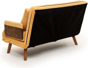 Διθέσιος Καναπές Κρεβάτι Μουσταρδί LACEN 78x120x82