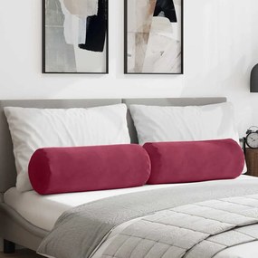 vidaXL Μαξιλάρια Στήριγμα 2 pcs Κόκκινο Ø 25 x 70 cm