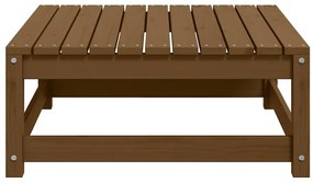 vidaXL Υποπόδιο Κήπου Καφέ Μελί από Μασίφ Ξύλο Πεύκου με Μαξιλάρι