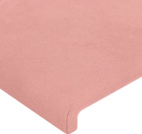 vidaXL Κεφαλάρι Ροζ Βελούδινο 90x5x118/128 εκ.