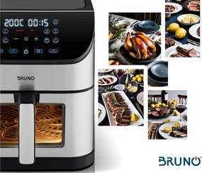 BRUNO φριτέζα αέρος BRN-0194, 8lt, 1800W, inox/μαύρη