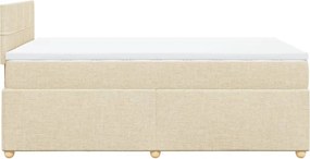 vidaXL Κρεβάτι Boxspring με Στρώμα Κρεμ 120x200 εκ. Υφασμάτινο