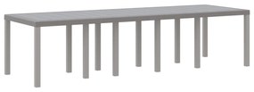 vidaXL Τραπέζι Κήπου Ανοιχτό Γκρι 300x100x73 cm Πολυ Ρατάν