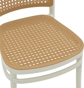 Καρέκλα Nereus pakoworld pp φυσικό-λευκό 45x43x84εκ