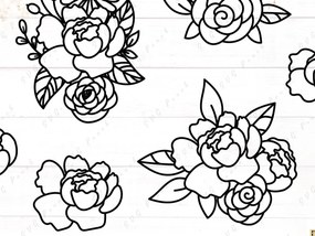 Σετ των 2 Intra απο ξύλο plywood Χρώμα wenge 3mm-4mm πάχος - Floral Σύνθεση Δίασταση 20x20 cm INTRAFABR-114285550