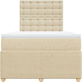 vidaXL Κρεβάτι Boxspring με Στρώμα Κρεμ 120x200 εκ. Υφασμάτινο