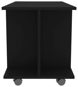 vidaXL Έπιπλο Τηλεόρασης με Ρόδες Μαύρο 80x40x45 εκ. Επεξ. Ξύλο