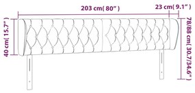 Κεφαλάρι με Πτερύγια Taupe 203 x 23 x 78/88 εκ. Υφασμάτινο 3117506