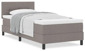 vidaXL Κρεβάτι box spring με στρώμα με στρώμα Taupe 90 x 200 cm ύφασμα