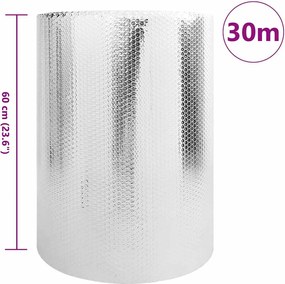 vidaXL Ανακλαστήρας θερμότητας καλοριφέρ Ασημί 30 x 0,6 μ