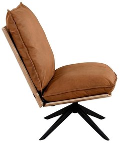 Πολυθρόνα Riverton 642, Καφέ, 95x77x84cm, Οικολογικό δέρμα, Πόδια: Μεταλλικά
