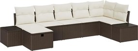 vidaXL Σετ Καναπέ με μαξιλάρι 7 pcs συνθετικό ρατάν