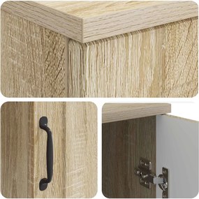vidaXL Γραφείο Sonoma Δρυς 142,5 x 50 x 75 εκ. Επεξεργασμένο Ξύλο