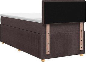 vidaXL Κρεβάτι box spring με στρώμα Σκούρο Καφέ 90 x 200 cm Ύφασμα