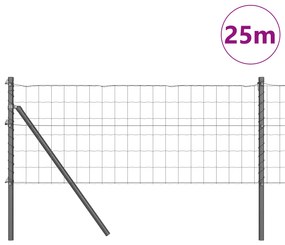 vidaXL Ευρωπαϊκός Φράχτης με 13 Πόλους 0.4x25 μ Γαλβανισμένος Σίδηρος Γκρι