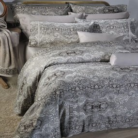 Παπλωματοθήκη 834 Bombay (Σετ 3τμχ) Brown-Grey Down Town Queen Size 235x245cm 100% Βαμβακοσατέν