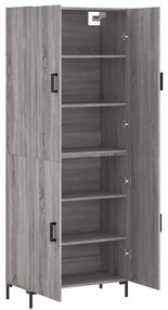 vidaXL Ντουλάπι Γκρι Sonoma 69,5 x 34 x 180 εκ. Επεξεργασμένο Ξύλο