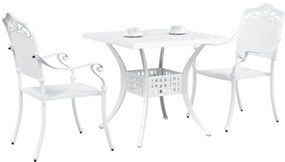 vidaXL Σετ Bistro Κήπου 3 Τεμαχίων  Λευκός Χυτοσίδηρος