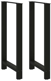 vidaXL Πόδια Τραπεζιού Μπαρ 2 τεμ. Μαύρα 60x (110-111) εκ. Ατσάλι