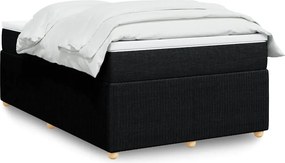 vidaXL Κρεβάτι Boxspring με Στρώμα Μαύρο 120x190 εκ. Υφασμάτινο