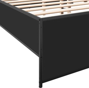 vidaXL Πλαίσιο Κρεβατιού Μαύρο 200x200 εκ. Επεξεργ. Ξύλο/Μέταλλο