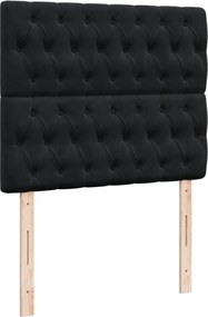 vidaXL Κρεβάτι Boxspring με Στρώμα Μαύρο 120 x 200 εκ. Βελούδινο