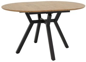 Tραπέζι Επεκτεινόμενο Frances 235-000023 100/140x100x75cm Sonoma-Black Mdf,Μέταλλο