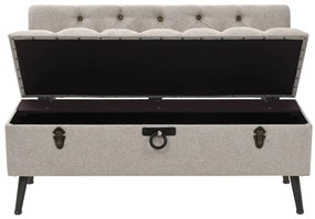 vidaXL Πάγκος Αποθήκευσης με Πλάτη Κρεμ 110 εκ. Υφασμάτινος