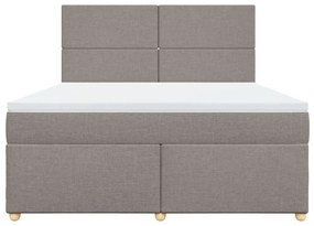 Κρεβάτι Boxspring με Στρώμα Taupe 180x200 εκ. Υφασμάτινο - Μπεζ-Γκρι