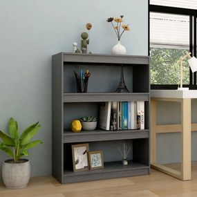 vidaXL Βιβλιοθήκη/Διαχωριστικό Χώρου Γκρι 100x30x103 εκ. Ξύλο Πεύκου