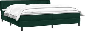 vidaXL Box Spring κρεβάτι με στρώματα σκούρο πράσινο Βελούδινο