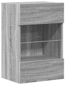vidaXL Έπιπλα Τοίχου Τηλ. με LED 2 Τεμ. Γκρι Sonoma 40x30x60,5 εκ.