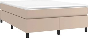 vidaXL Κρεβάτι Boxspring με Στρώμα Καπουτσίνο 140x190εκ.από Συνθ.Δέρμα